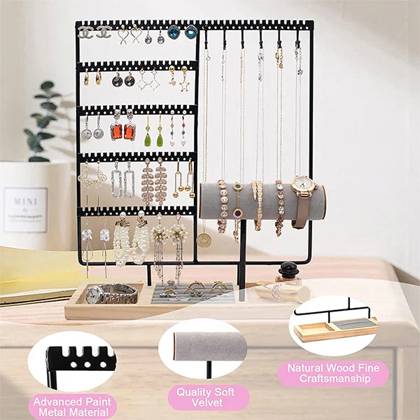 Vertical Jewelry Organizer With Hooks
